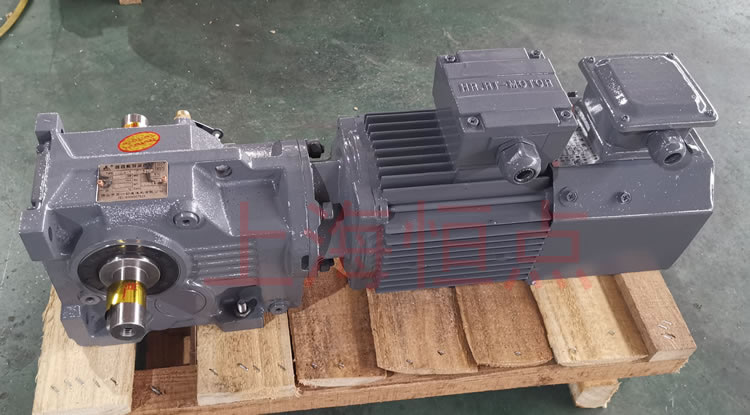 K37系列減速機輸入配變頻電機，輸出雙軸A+B 實物照片