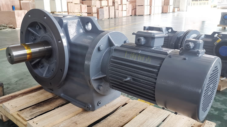 KF107減速機 輸入配變頻電機 輸出法蘭+軸 灰色漆 -上海恒點