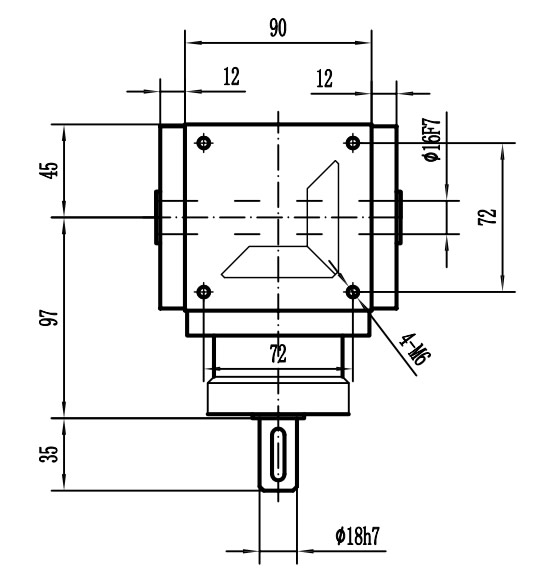 HDA09系列換向器：HDA09-2：1-E外形安裝尺寸圖3